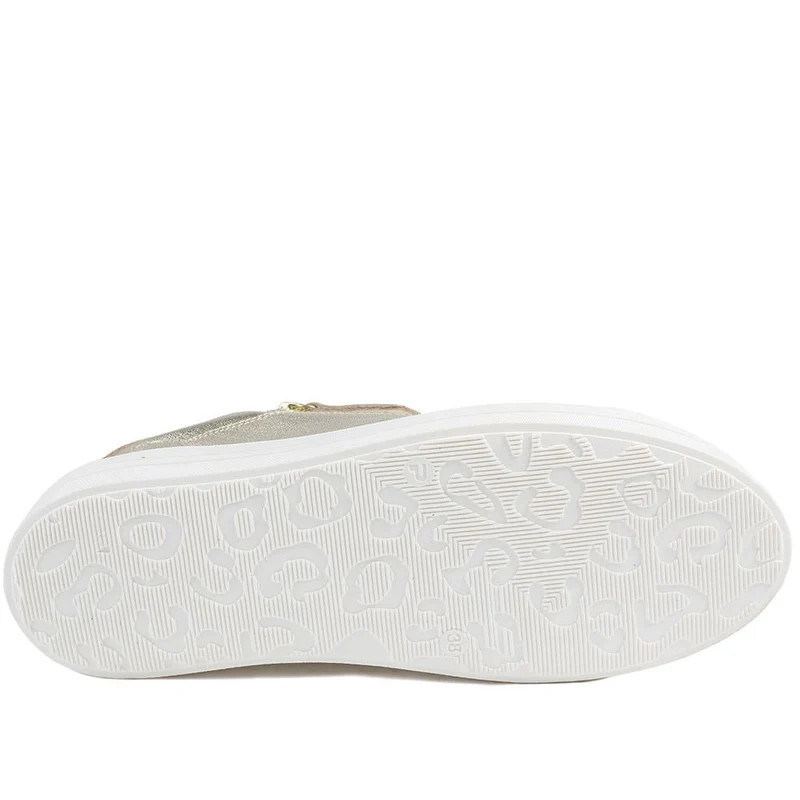 Amaliada Leather Platform Trainers - AMALIADA / 325 316 - Gold Metallic
