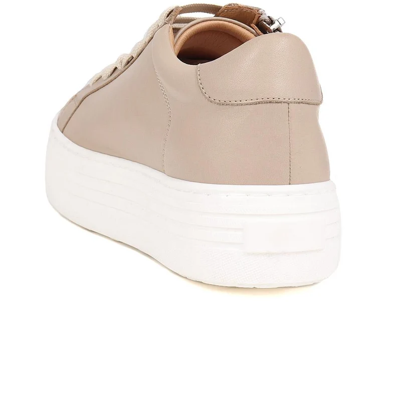 Amaliada Leather Platform Trainers - AMALIADA / 325 316 - Stone