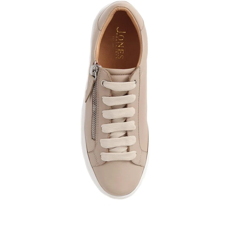 Amaliada Leather Platform Trainers - AMALIADA / 325 316 - Stone