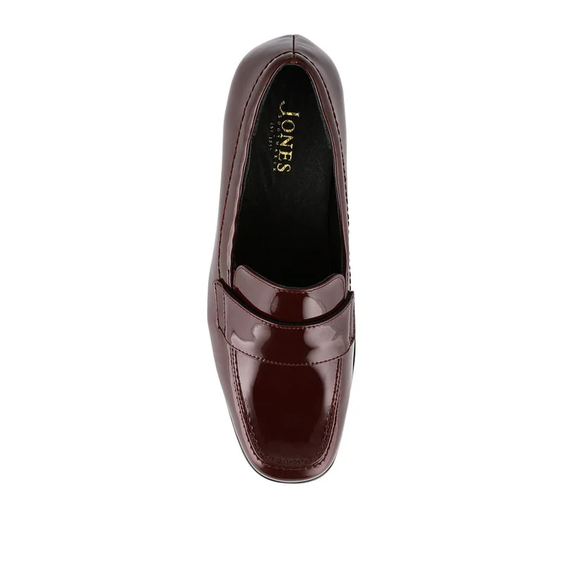Brielle Patent Leather Heeled Loafers - BRIELLE / 324 701 - Burgundy