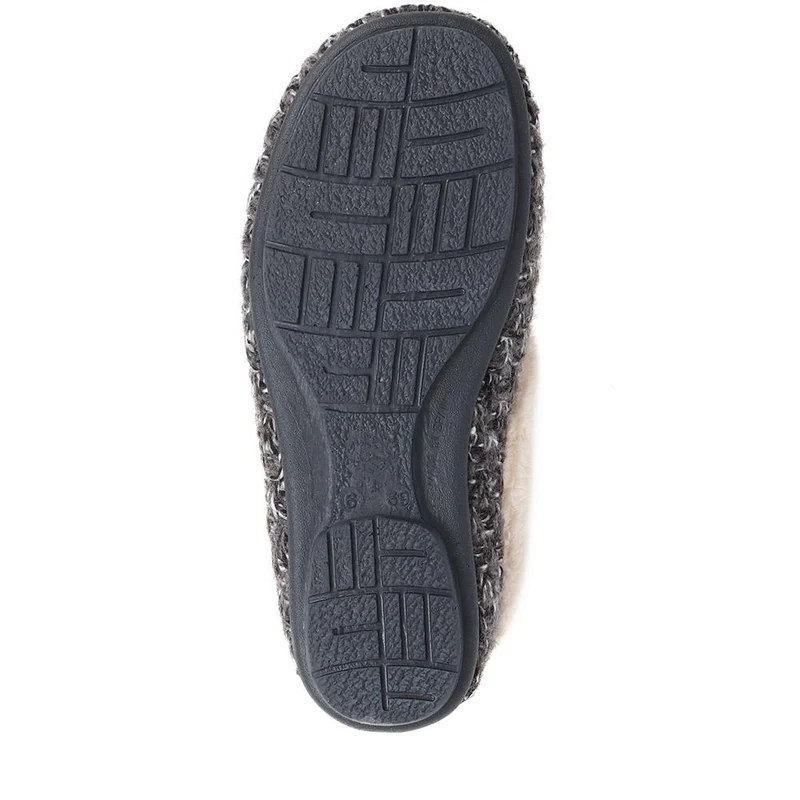 Faux-Fur-Lined Slippers - CARIANA / 324 749 - Dark Grey