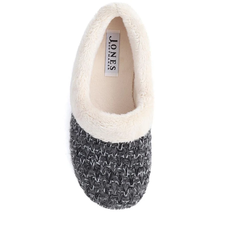 Faux-Fur-Lined Slippers - CARIANA / 324 749 - Dark Grey