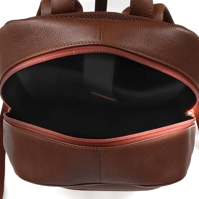 Vally Leather Backpack - VALLY / 324 787 - Tan Grain