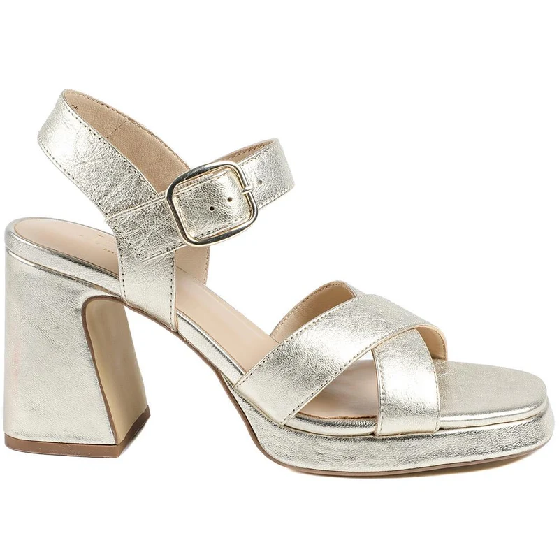 Gladiola2 Leather Platform Sandals - GLADIOLA2 / 325 048 - Gold