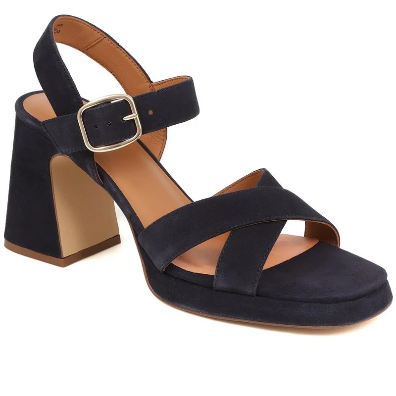 Gladiola2 Leather Platform Sandals - GLADIOLA2 / 325 048 - Navy