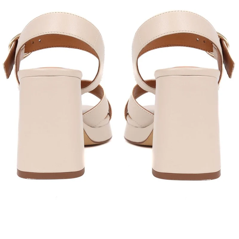 Gladiola2 Leather Platform Sandals - GLADIOLA2 / 325 048 - Cream
