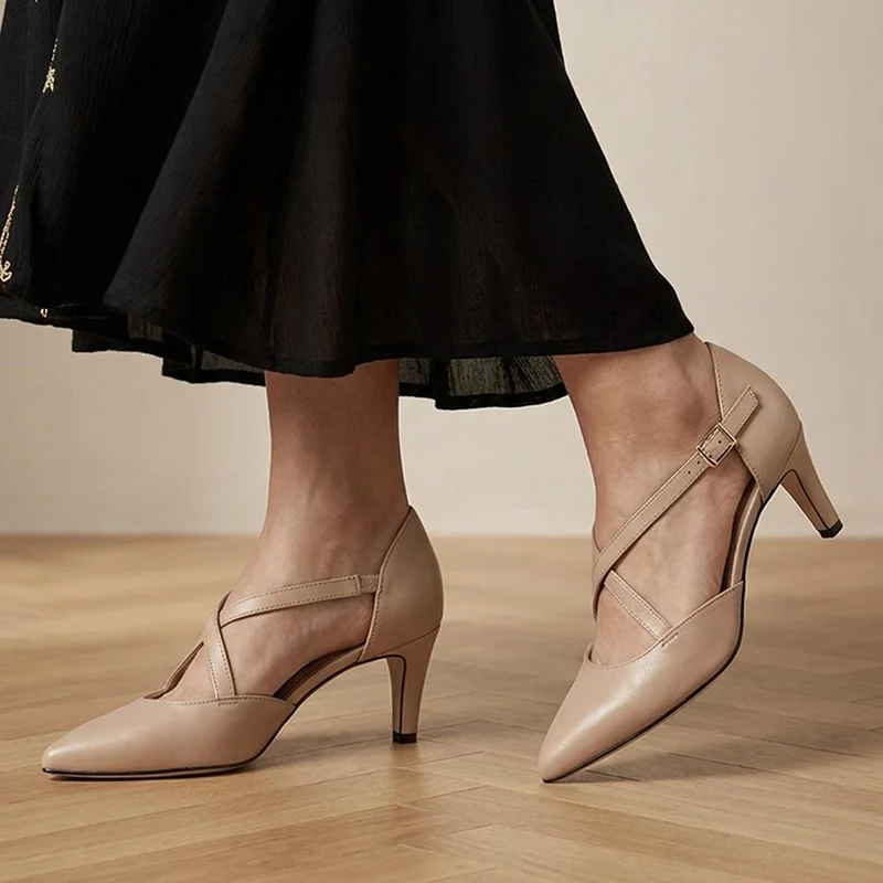 Ysa Leather Stiletto-Heeled Court Shoes - YSA / 327 455 - Beige