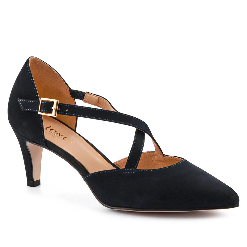 Ysa Leather Stiletto-Heeled Court Shoes - YSA / 327 455 - Navy Nubuck