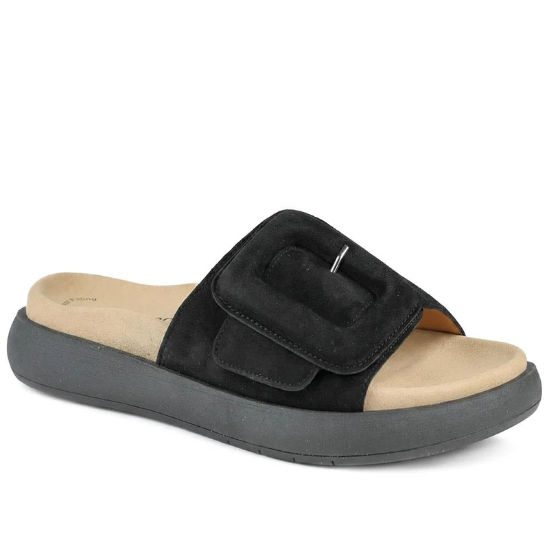 Gabor Adios Leather Slip On Mules - GAB43519 / 328 858 - Black