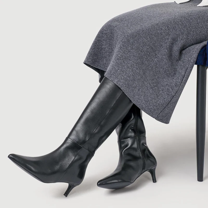 Catia Leather Long Boots - CATIA / 325 952 - Black