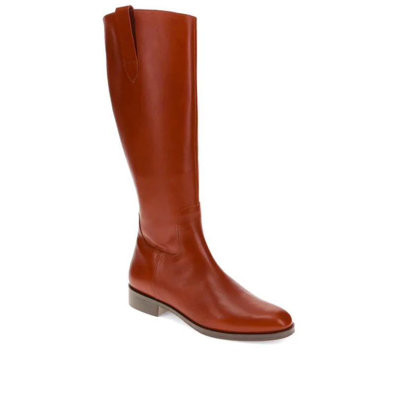 Emelia Large Calf Fit Leather Boots - EMELIAL / 326 211 - Tan