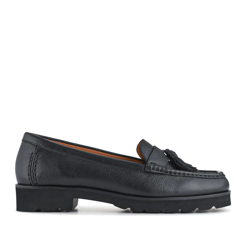 Leather Casual Slip-On Shoes - GERANIUM2 / 326 780 - Black