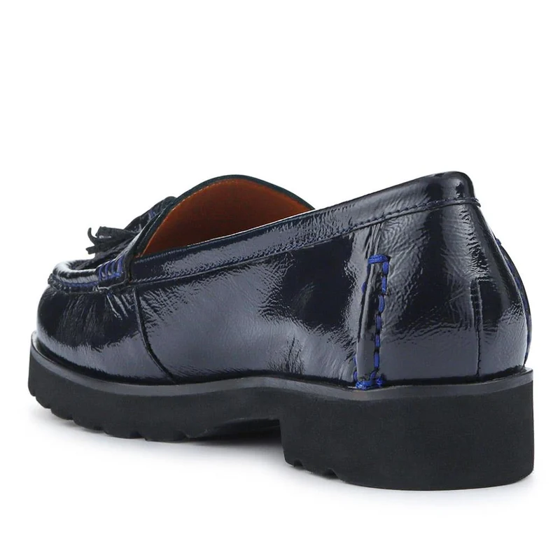 Leather Casual Slip-On Shoes - GERANIUM2 / 326 780 - Navy Patent