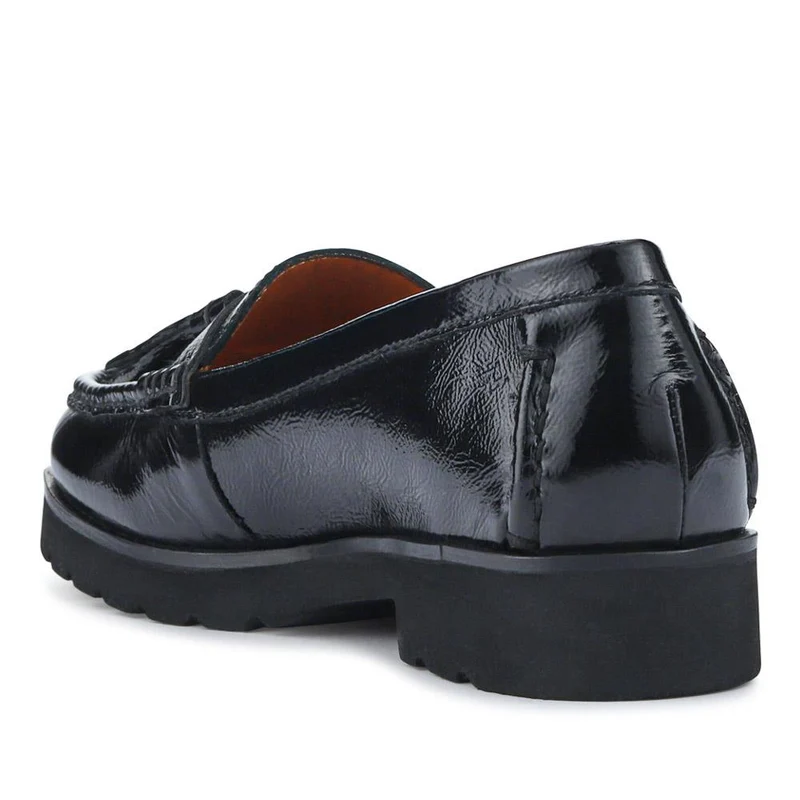Leather Casual Slip-On Shoes - GERANIUM2 / 326 780 - Black Patent