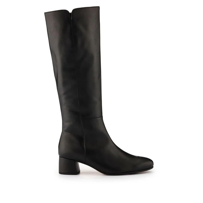 Ashby Block-Heel Leather Long Boots - GAB40533 / 326 846