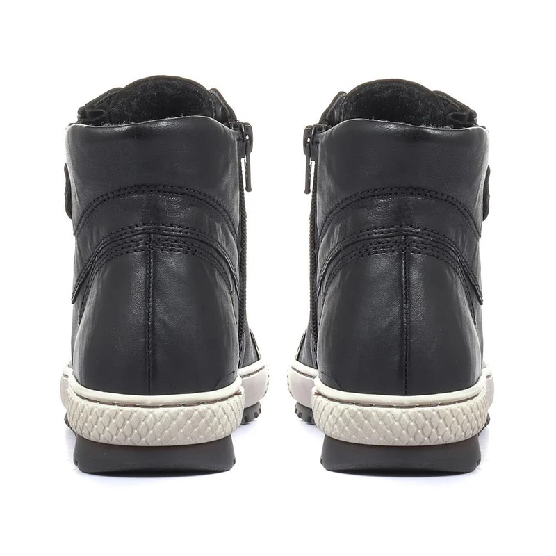 Bulner High Top Leather Trainers - GAB34515 / 320 630 - Black Leather