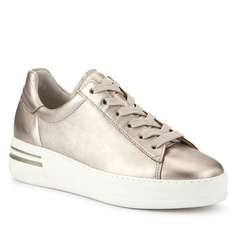 Keystone Gabor Leather Lace-Up Chunky Trainers - GAB41504 / 326 981 - Metallic