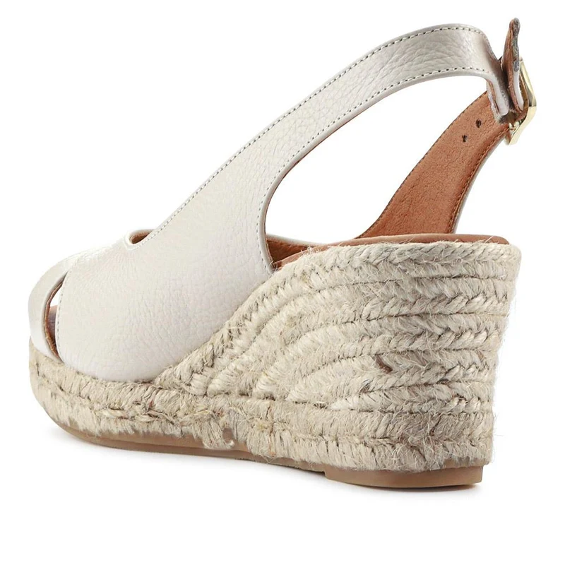 Raquelle Leather Heeled Espadrilles - RAQUELLE / 327 558 - Off White