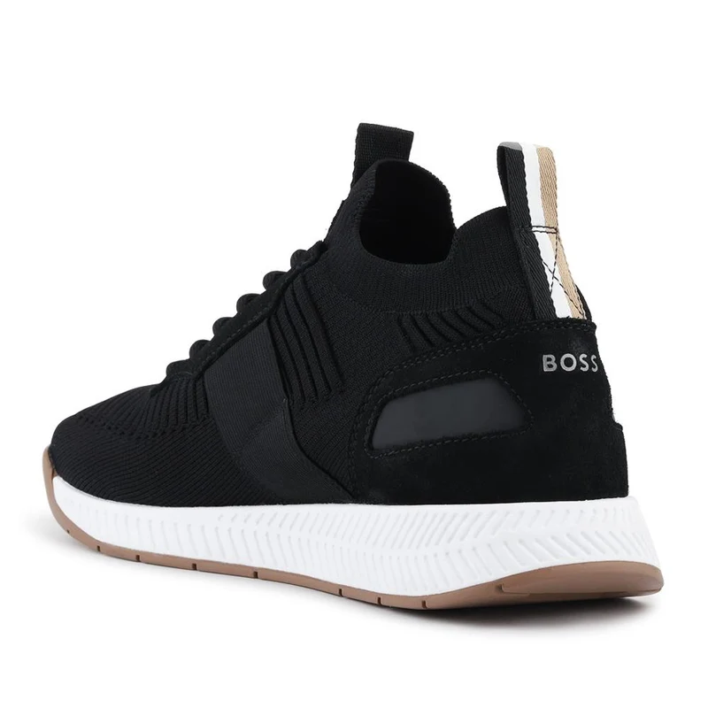 Boss Knitted-Upper Trainers w/ Suede Trims - HUGO41502 / 327 622 - Charcoal