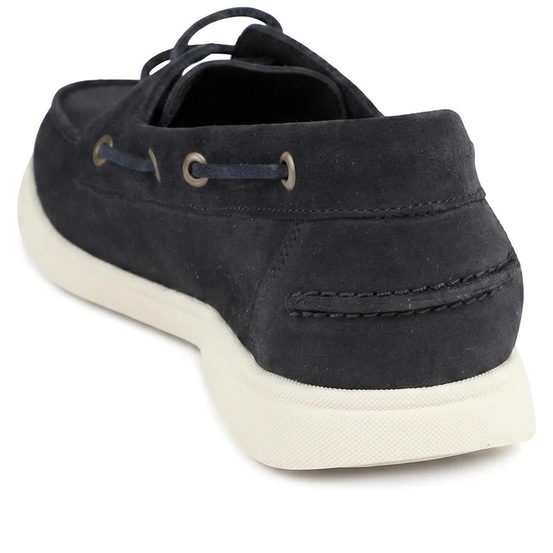 Boss Leather Lace Up Slip On Shoes - HUGO43504 / 328 698 - Navy Suede
