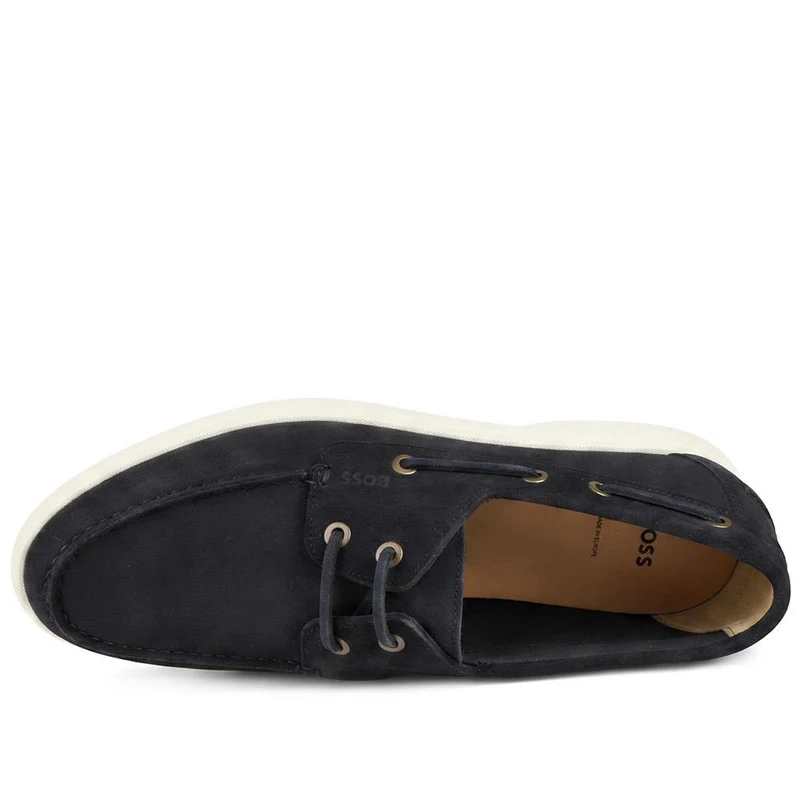 Boss Leather Lace Up Slip On Shoes - HUGO43504 / 328 698 - Navy Suede