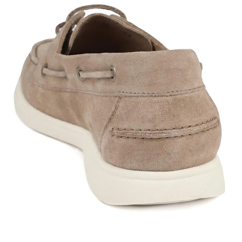 Boss Leather Lace Up Slip On Shoes - HUGO43504 / 328 698 - Taupe Suede