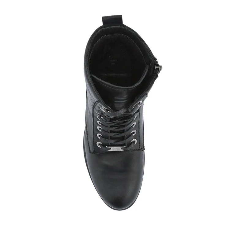 Maura Leather Block Heel Boots - MAURA / 328 026 - Black