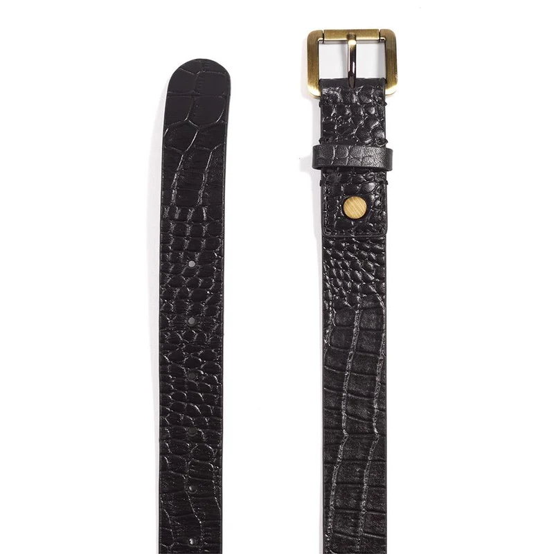 Odetta Leather Belt - ODETTA / 324 595 - Black Croc