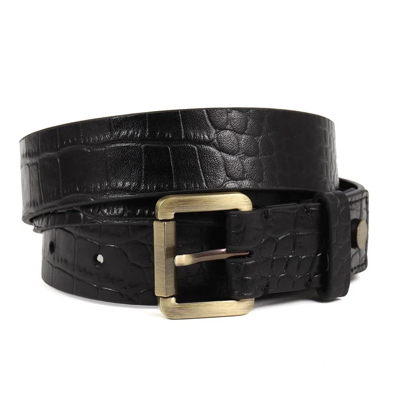 Odetta Leather Belt - ODETTA / 324 595 - Black Croc