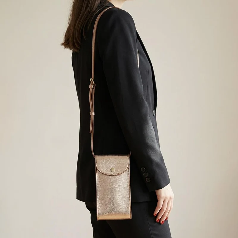 Vix Leather Crossbody Phone Bag - VIX / 328 536 - Gold
