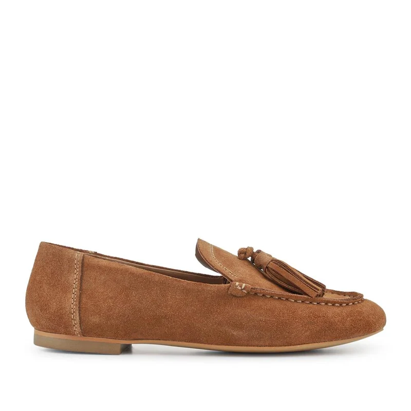 Lucee Tasselled Leather Loafers - LUCEE / 328 547 - Brown Suede