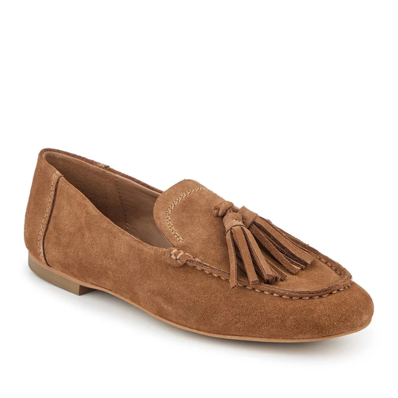 Lucee Tasselled Leather Loafers - LUCEE / 328 547 - Brown Suede