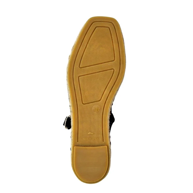 Yvonne Leather Mary Jane Espadrilles - YVONNE / 327 518 - Black