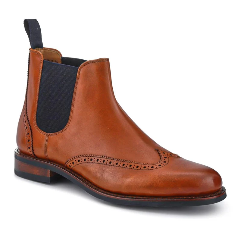 Barrett Goodyear Welted Leather Wingtip Boots - BARRETT / 327 962 - British Tan