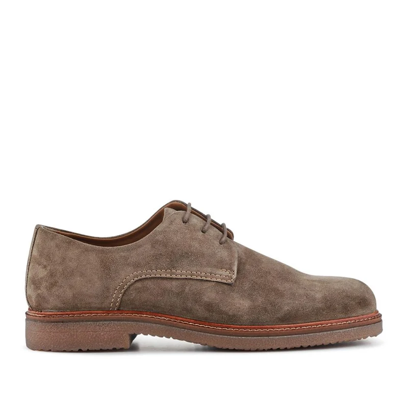 Lance Suede Leather Casual Lace Up Shoes - LANCE / 328 072 - Taupe Suede