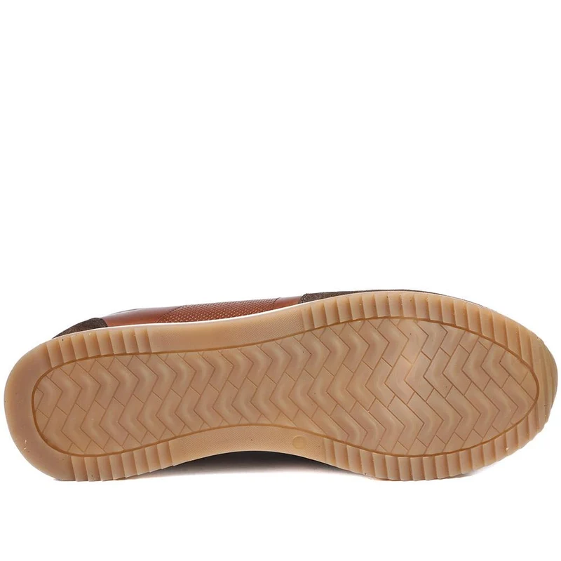 Salvi Wide Fit Leather Trainers - SALVI / 328 876 - Brown