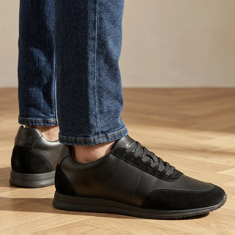 Salvi Wide Fit Leather Trainers - SALVI / 328 876 - Black