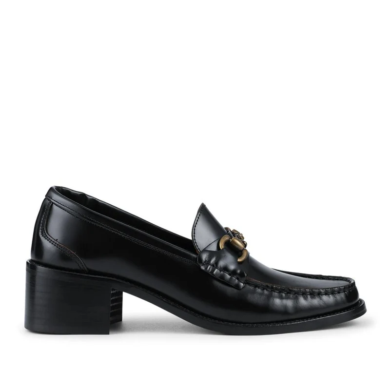 Talitha Leather Heeled Moccasins - TALITHA / 328 354 - Black