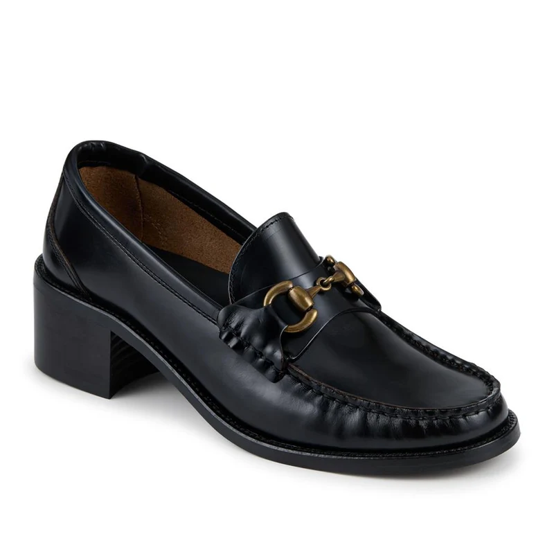 Talitha Leather Heeled Moccasins - TALITHA / 328 354 - Black