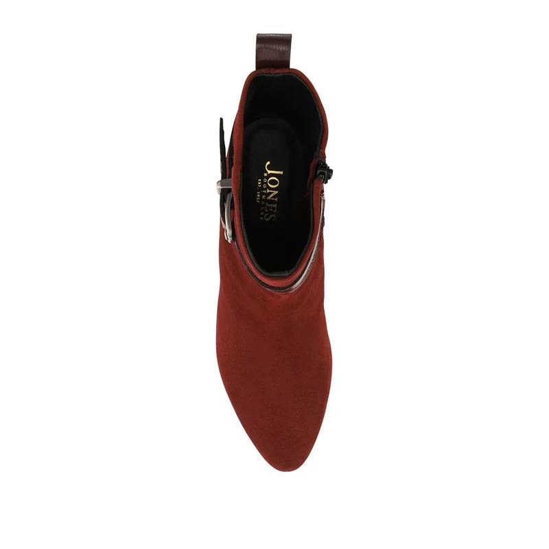 Nia Leather Buckle-Fasten Boots - NIA / 328 089 - Dark Red Suede