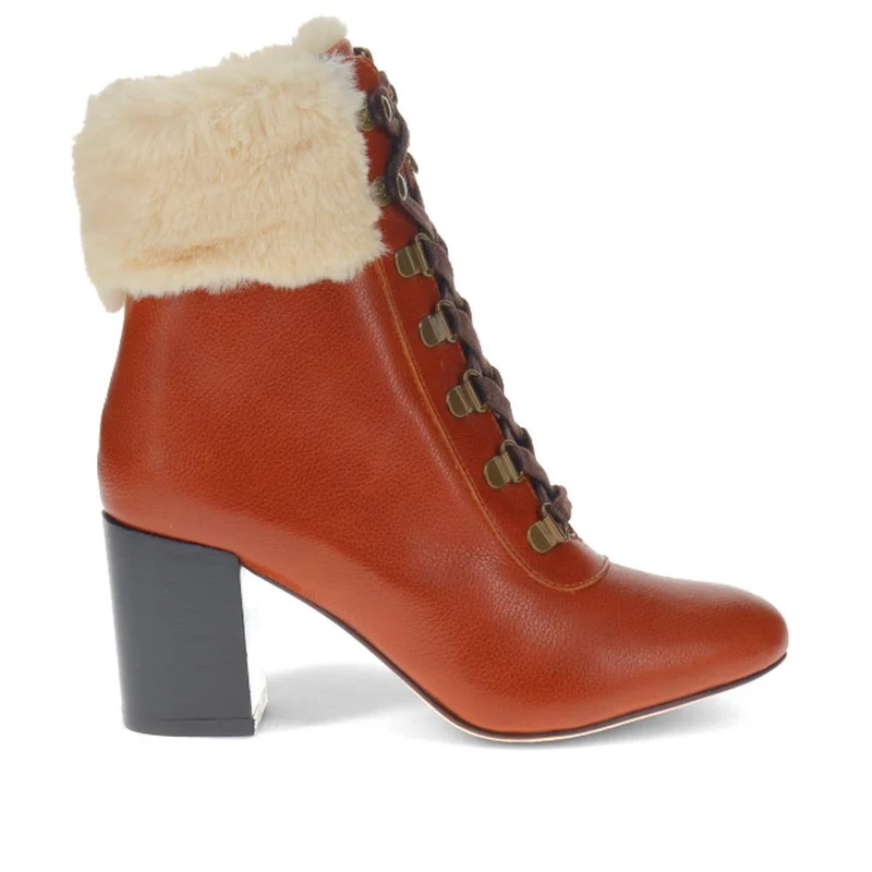 Kelsie Fur-Cuffed Ankle Boots - KELSIE / 325 853