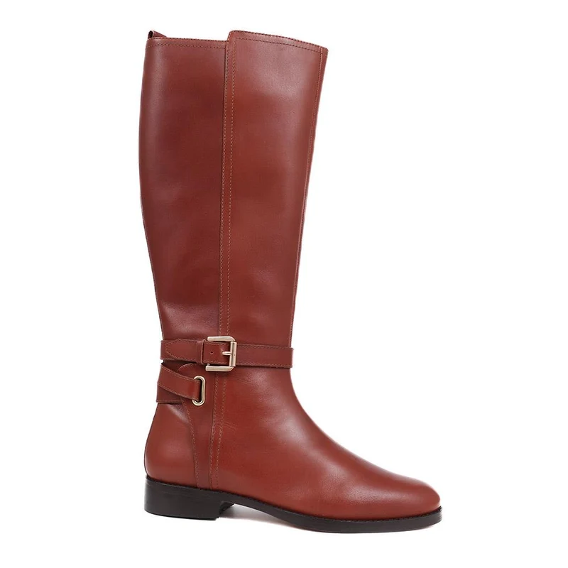 Emaline Leather Long Boots - EMALINE / 325 902 - Tan