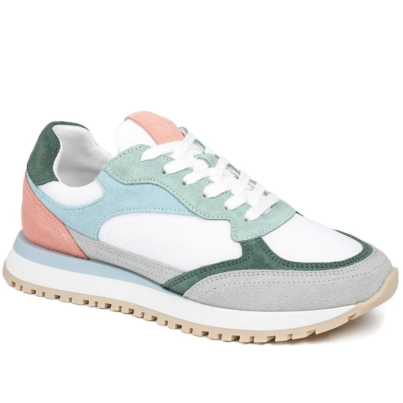 Asha Leather Wedge Trainers - ASHA / 329 137 - White Multi