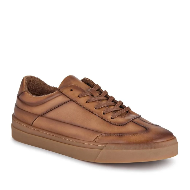 Thorne Leather Lace-Up Trainers - THORNE / 328 499 - Tan