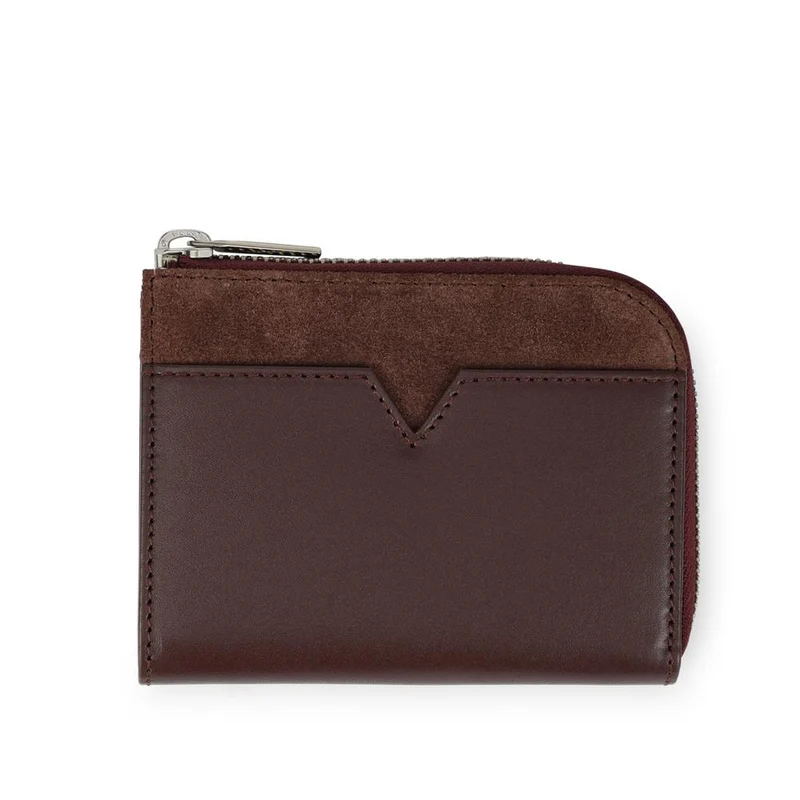 Ventra Leather Wallet With Suede Accent - VENTRA / 328 538 - Burgundy Multi