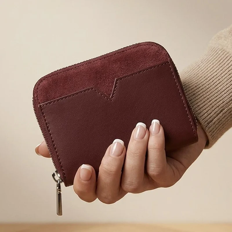 Ventra Leather Wallet With Suede Accent - VENTRA / 328 538 - Tan Multi