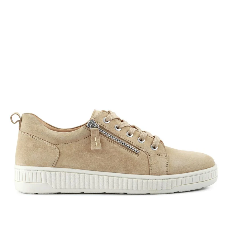 Azure Leather Wide-Fit Trainers - AZURE / 327 234 - Beige