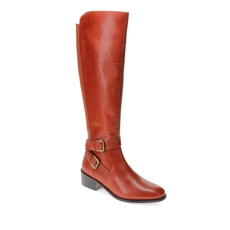 Phoebe L Calf Leather Knee-High Boots - PHOEBEL / 326 207 - Tan