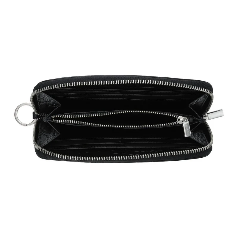 Windflower Croc-Patterned Leather Wallet - WINDFLOWER / 328 539 - Black