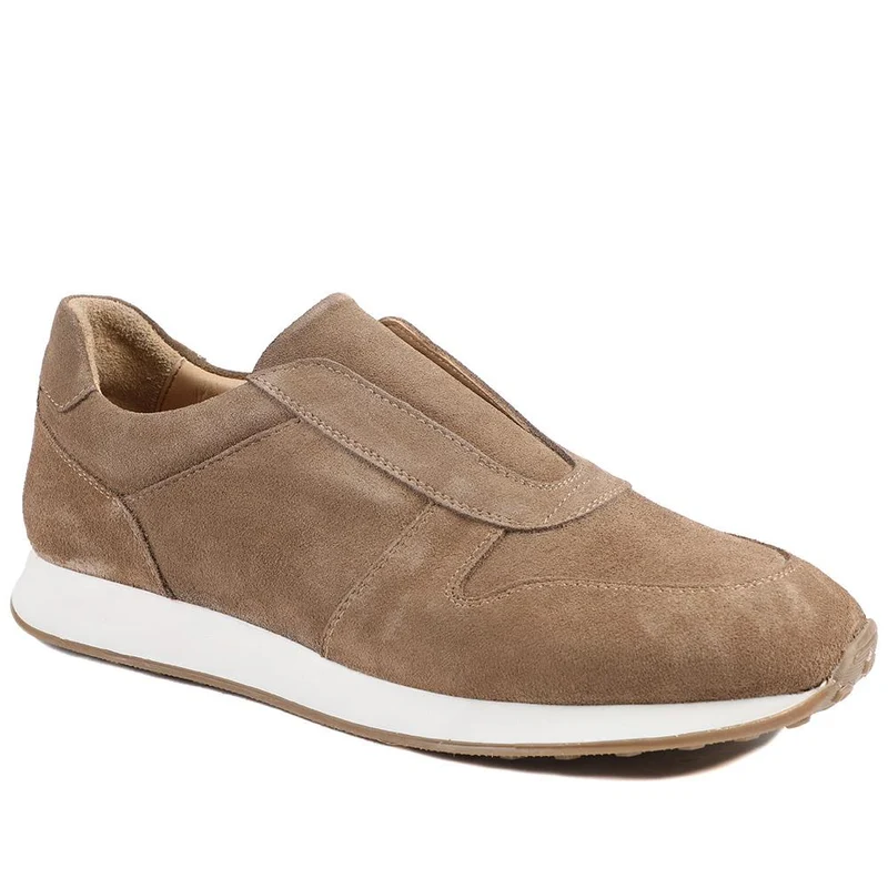 Taccino Leather Slip On Trainers - TACCINO / 329 061 - Taupe Suede